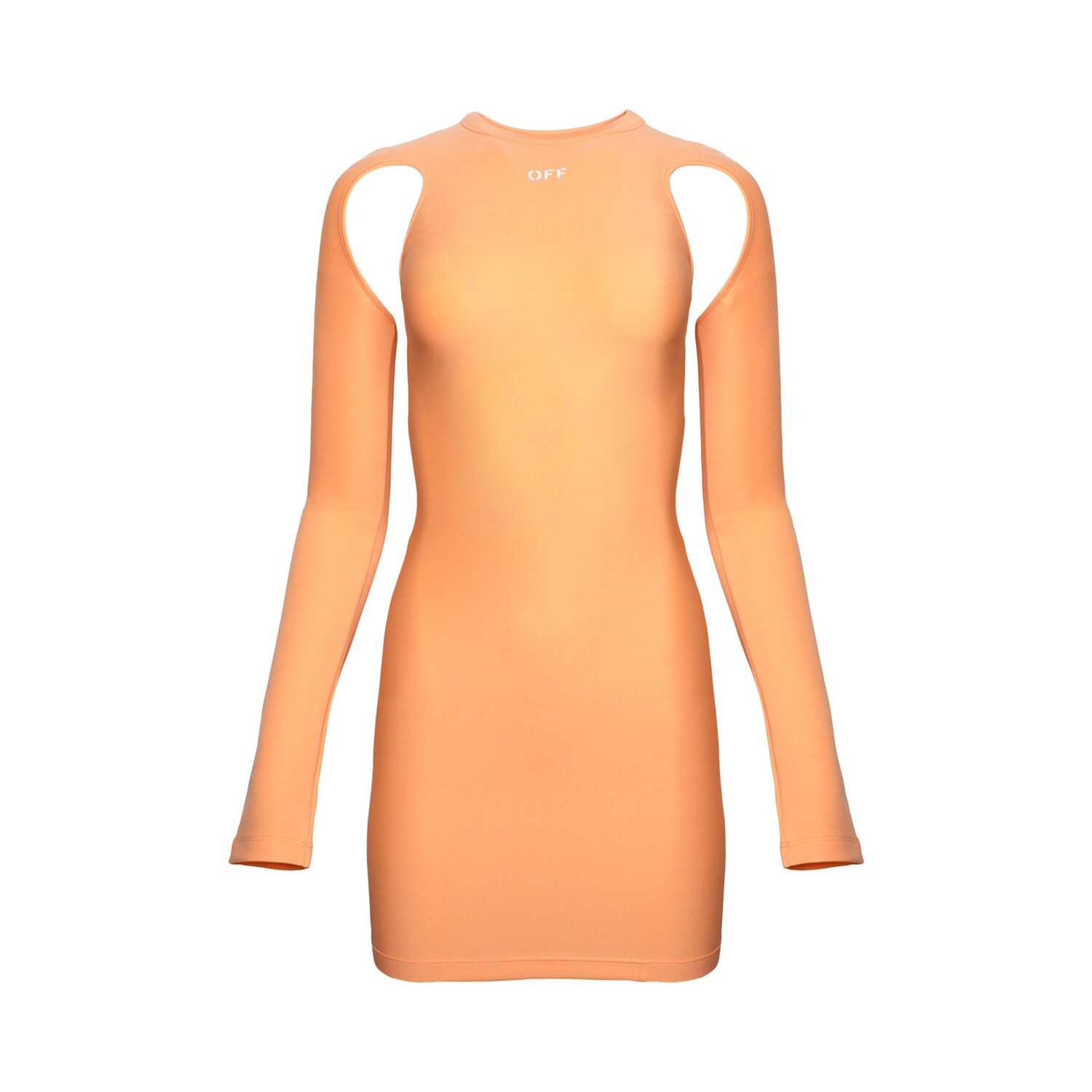 

Гладкое мини-платье с длинными рукавами Off-White Peach Orange