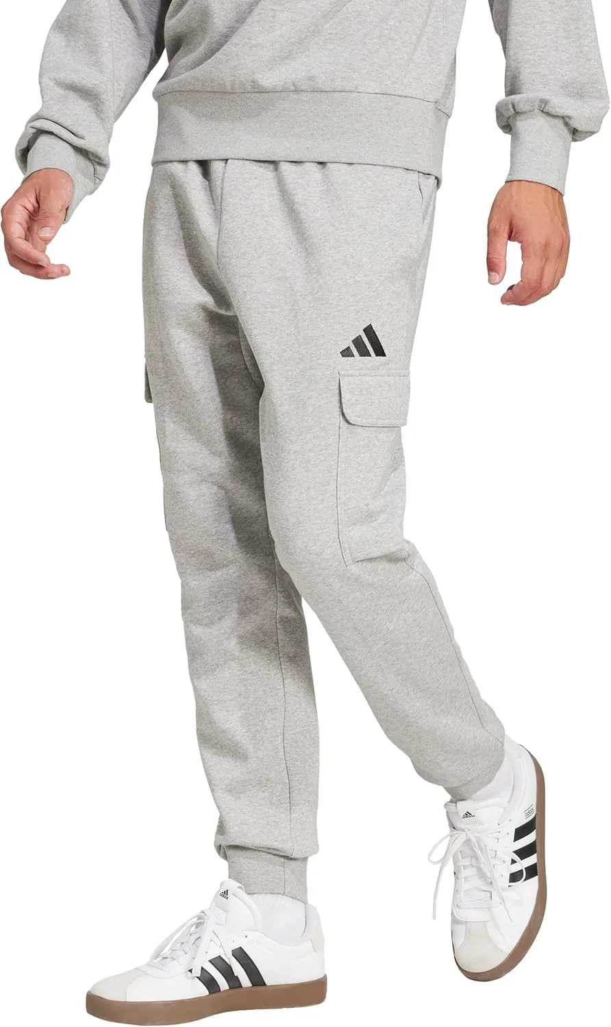 Мужские флисовые брюки-карго Adidas Essentials Feel Cozy Adidas Originals, серый/черный — фото 2