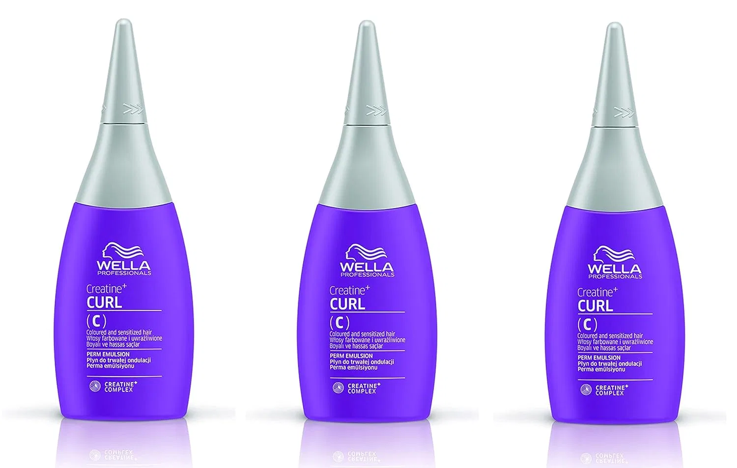 Эмульсия для химической завивки Curl C Creatine + для окрашенных и чувствительных волос 75 мл, 3 шт. Wella