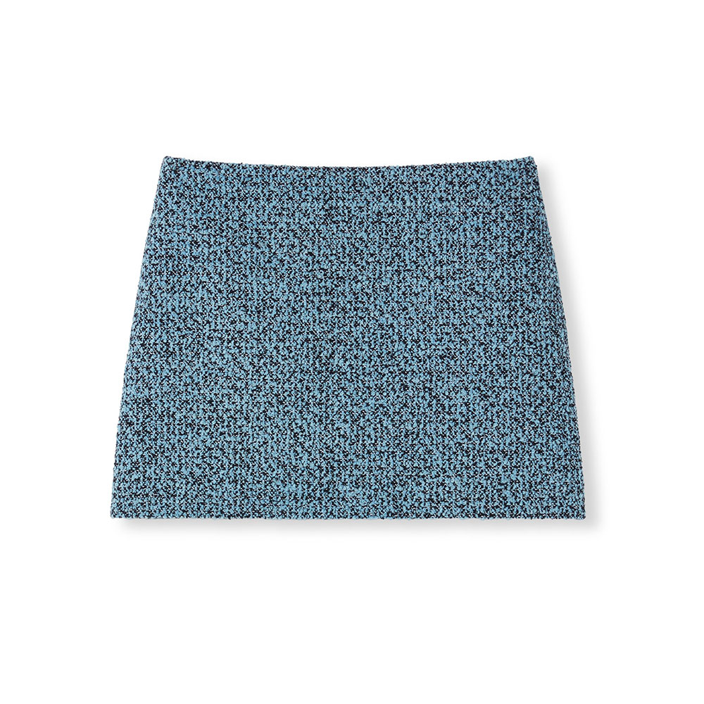 

Шерстяная хлопковая букле мини-юбка GUCCI, светло-голубой