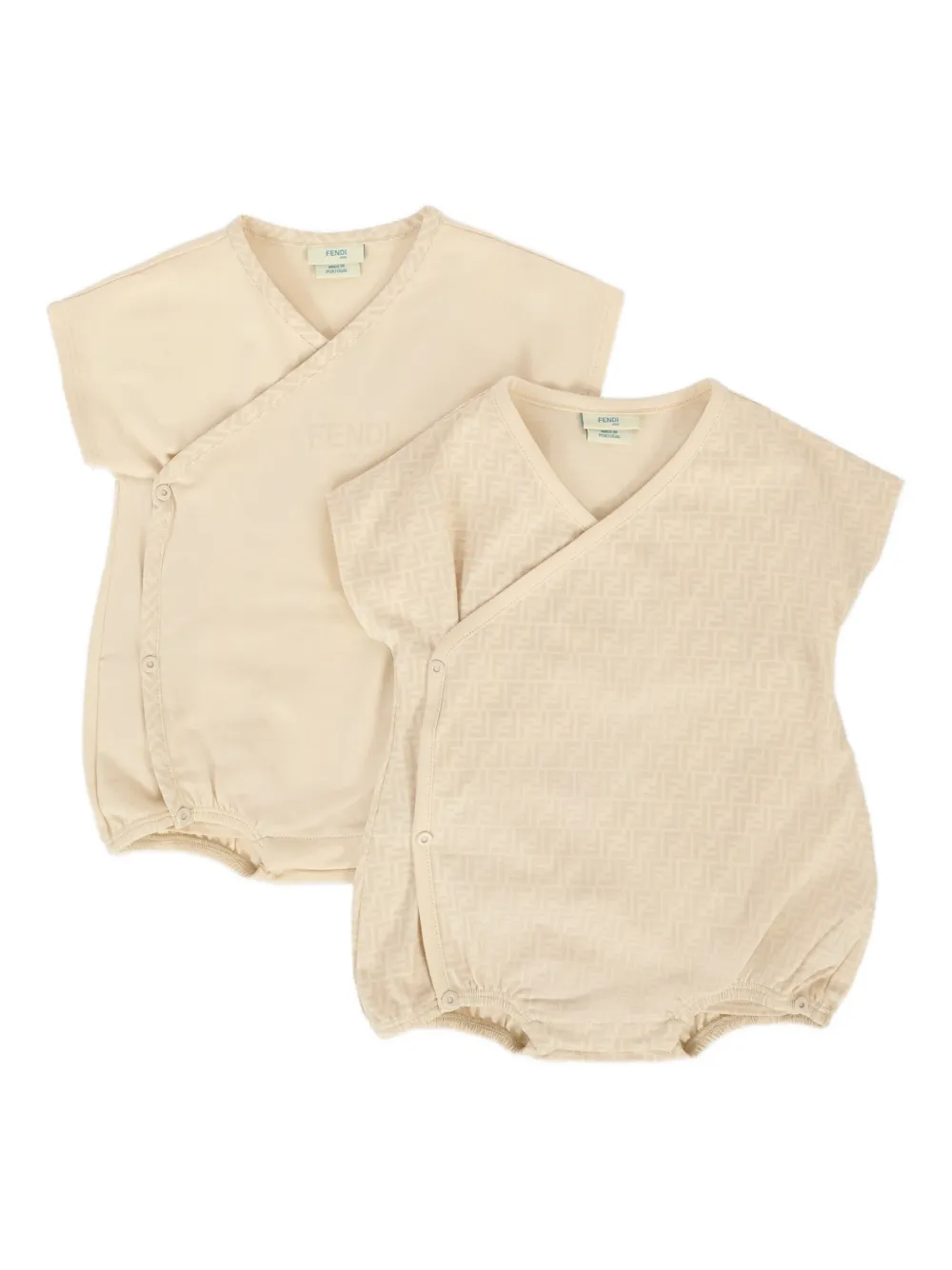 

Корпус с эффектом обертывания с логотипом FF (комплект из двух) FENDI KIDS, нейтральный