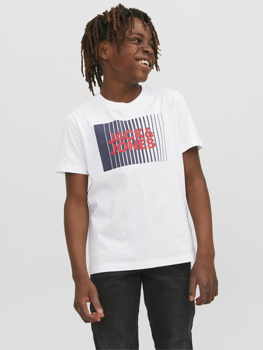 

Футболка с принтом JJECORP LOGO TEE PLAY O NECK Jack & Jones Junior, цвет white
