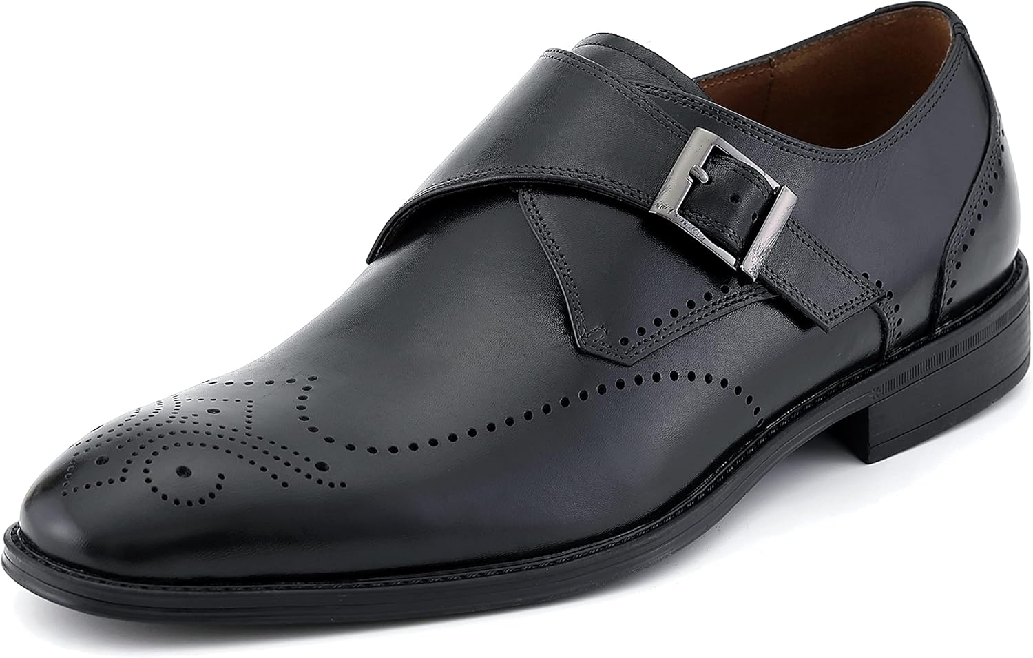 

Asher Green AG1101 - Мужские классические туфли, Формальная мужская обувь - Настоящая телячья кожа, двойной ремешок-монах, черный