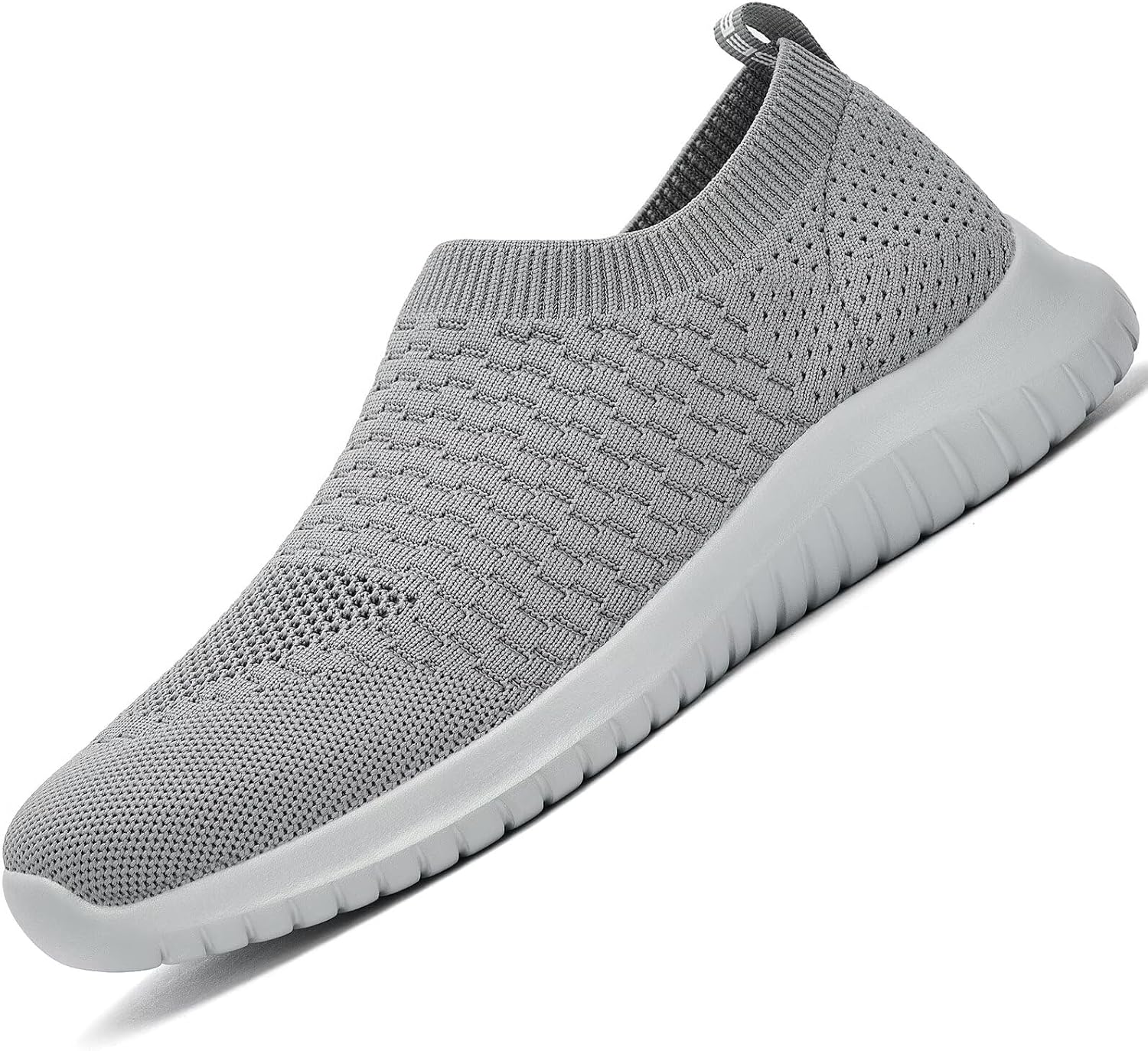 

Мужские спортивные прогулочные кроссовки konhill - легкие повседневные трикотажные слипоны, серый