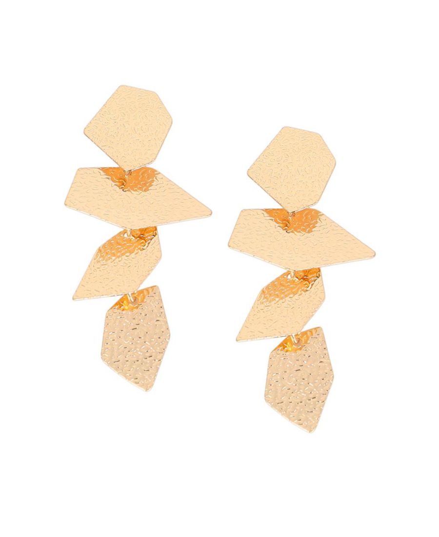 

Женские серьги-подвески с геометрическим узором и вмятинами - античное золото SOHI, Gold