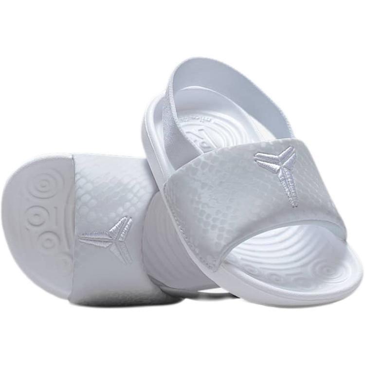 Nike Скользящие детские туфли Kobe Kawa Slide Anti Slip Wear Resistant Low Top для малышей белые — фото 4