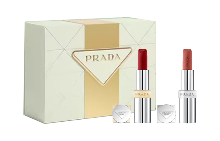 

PRADA Ограниченная серия двухцветная красная коробка матовое покрытие помада матовый легко растушевывается осветляющий тон