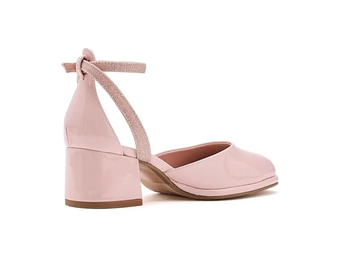 Туфли на каблуке с блочной пяткой Elinor Steve Madden Kids, Blush Patent — фото 4