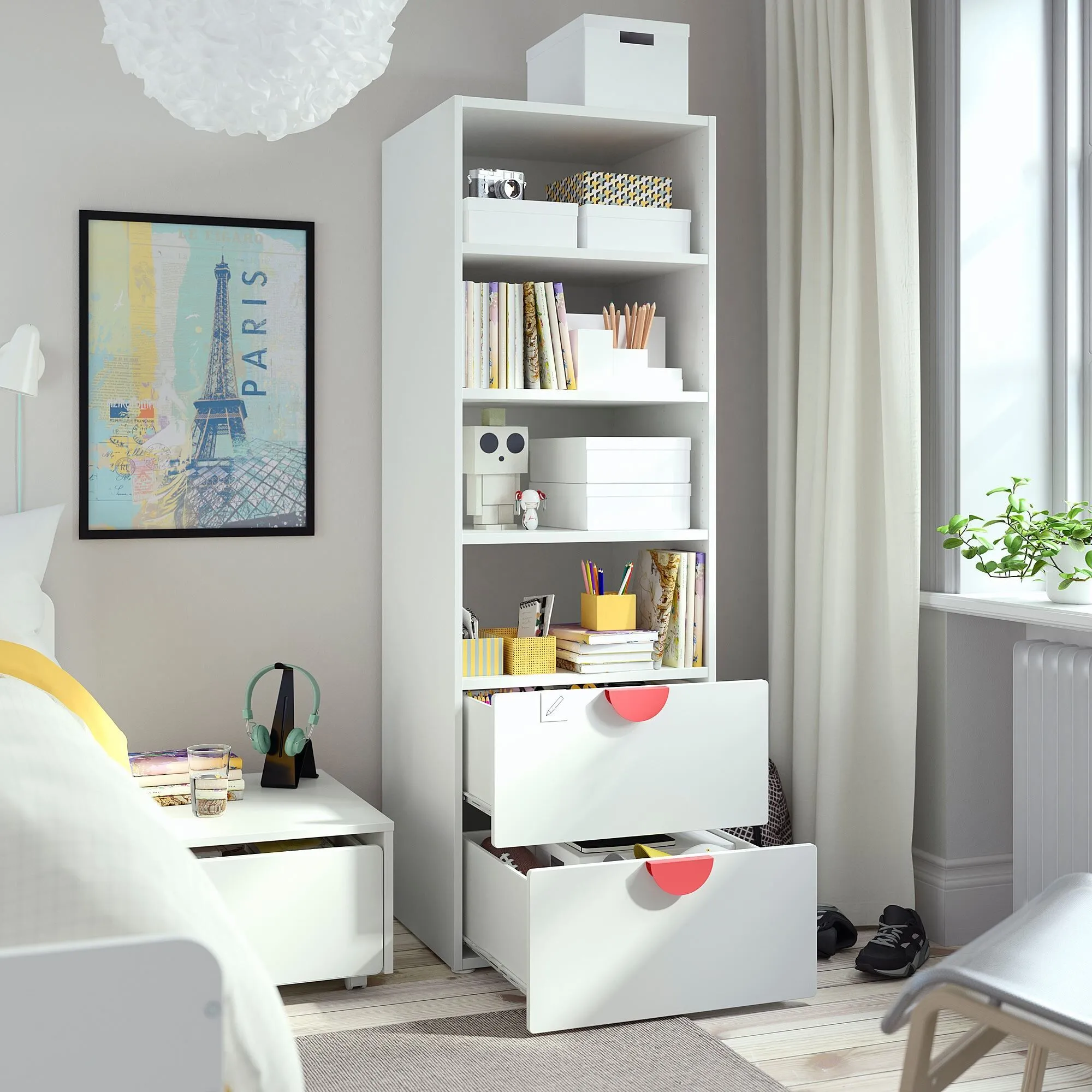 Детский книжный шкаф, белый, 60x57x181 см, PLATSA/SMÅSTAD IKEA — фото 3