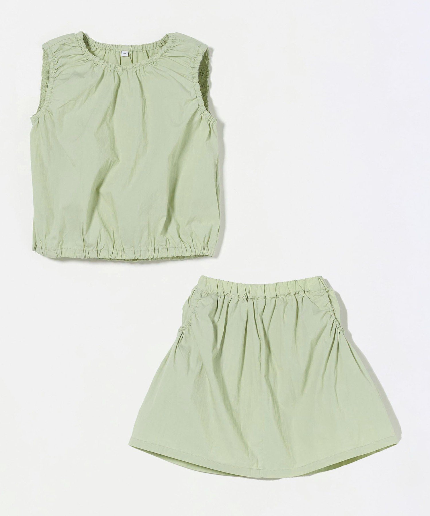 Комплект одежды с собранными рядами / Детский 100-160 см United Arrows Green Label Relaxing, LIME
