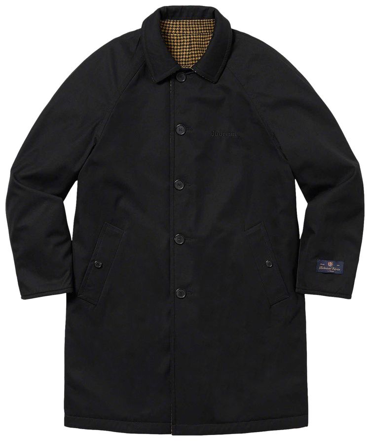 

Двустороннее пальто Supreme в клетку «гусиная лапка», черное