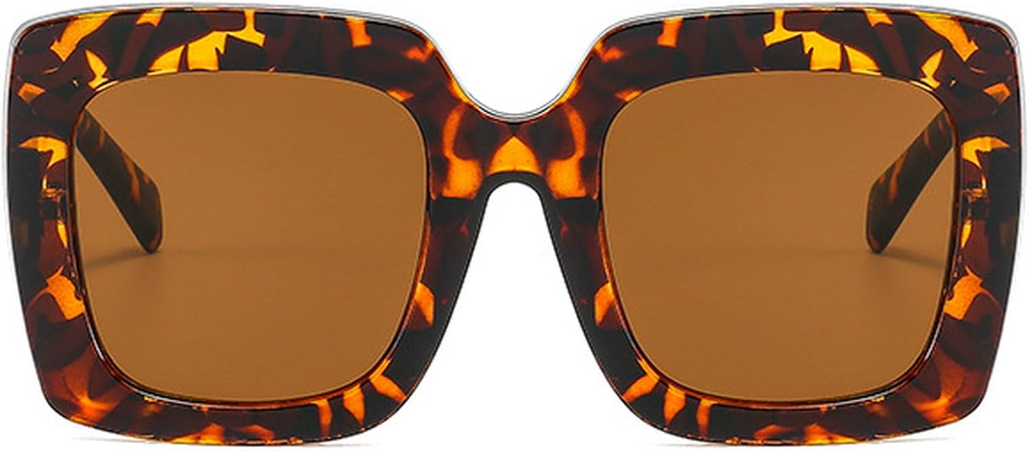 

Солнцезащитные очки в стиле ретро, ​​большие квадратные, для женщин и мужчин, зеленые, с защитой от УФ-излучения UV400, модные очки для активного отдыха в стиле 90-х mincl, Leopard