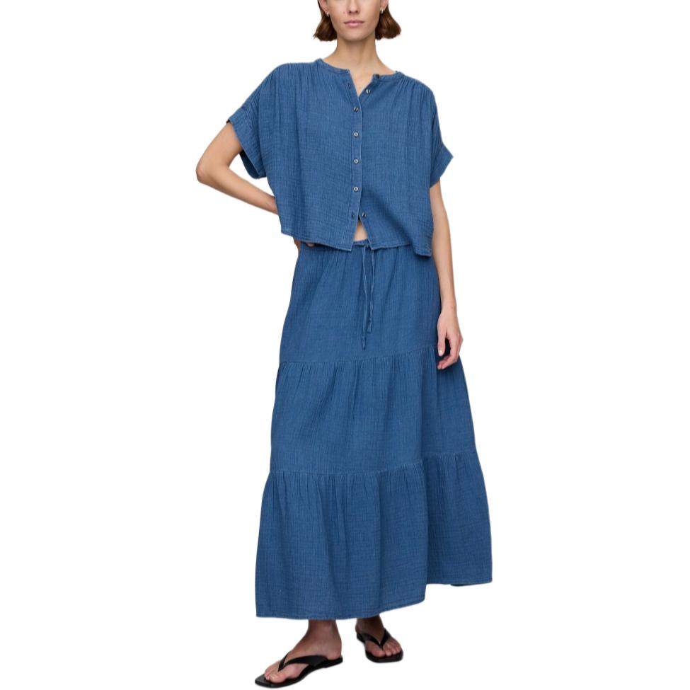 GAP Джинсовая длинная юбка SS25 женская blue — фото 3