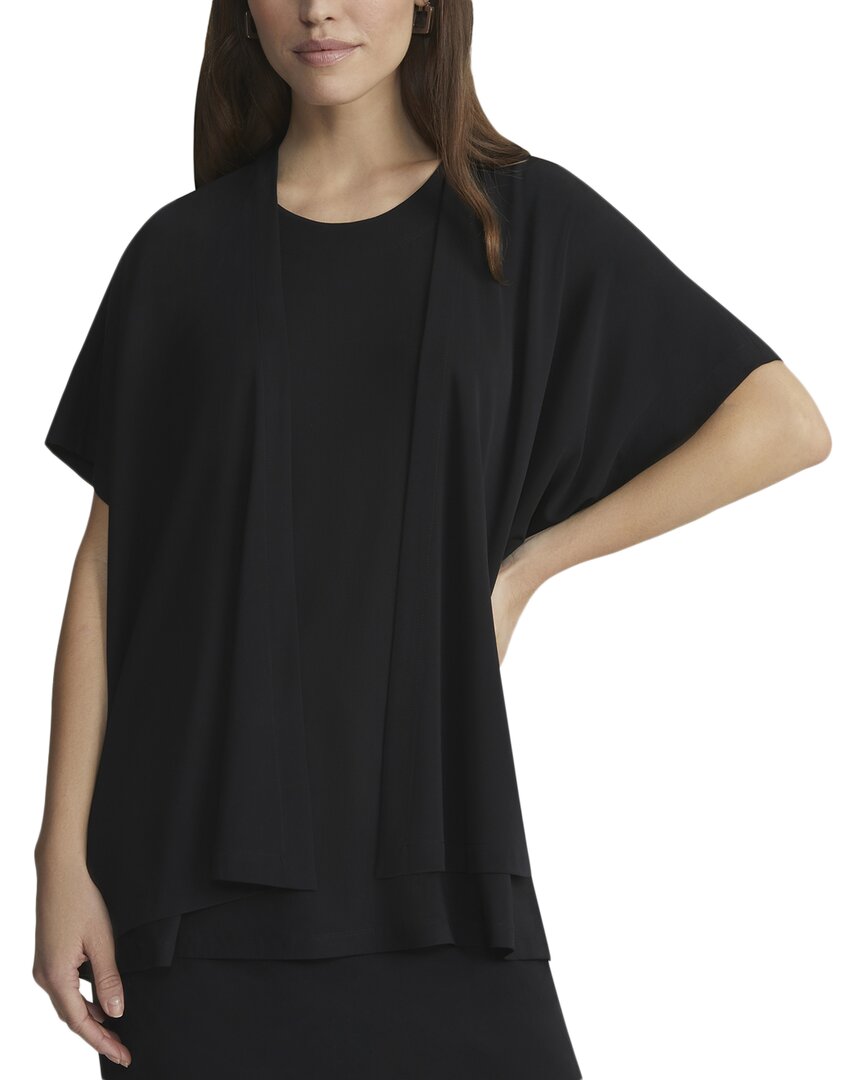 

Lafayette 148 New York Короткий рукав Открытая передняя куртка, черный