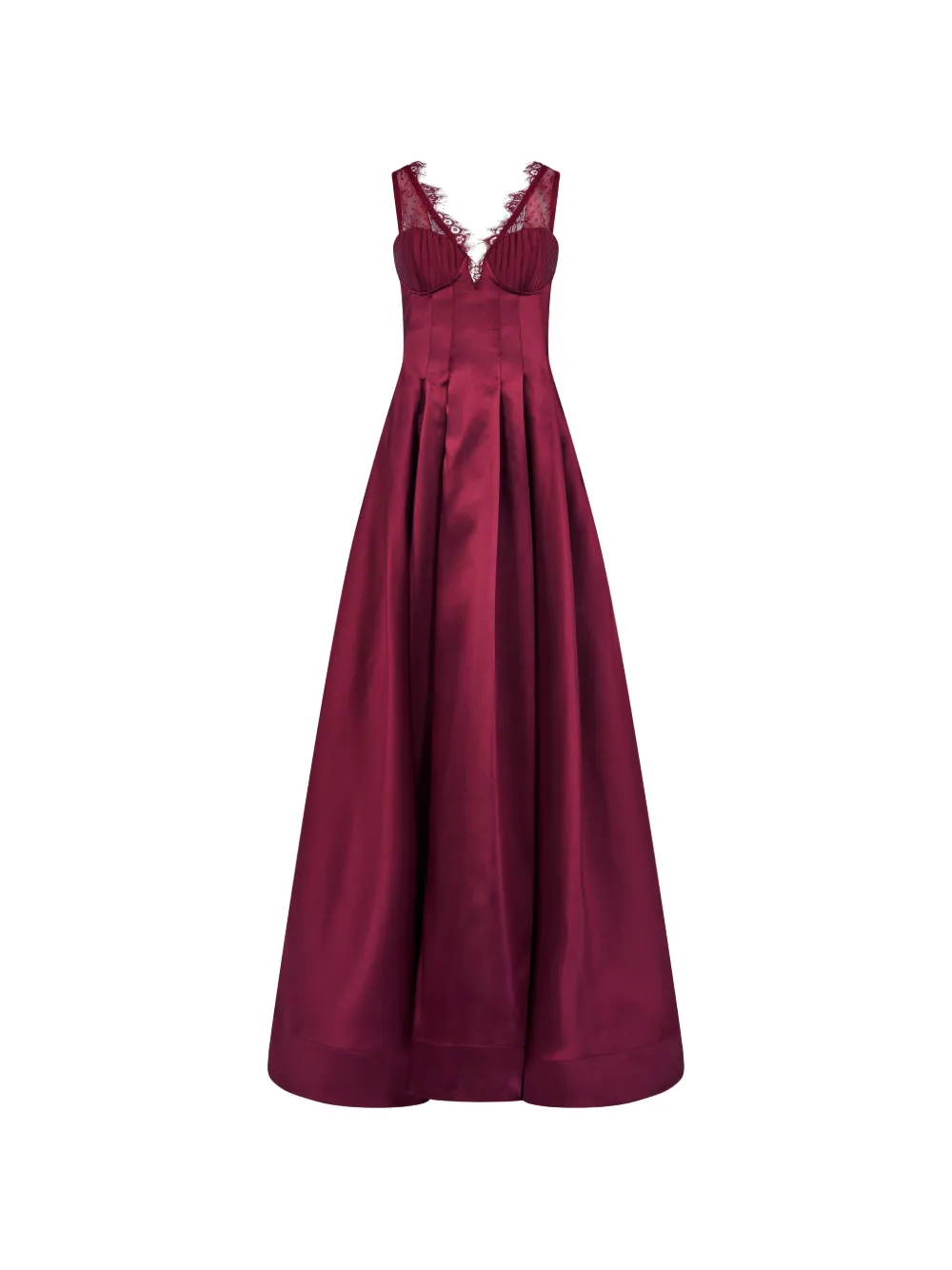 

Платье с кружевом и плиссировкой Araftu, красный