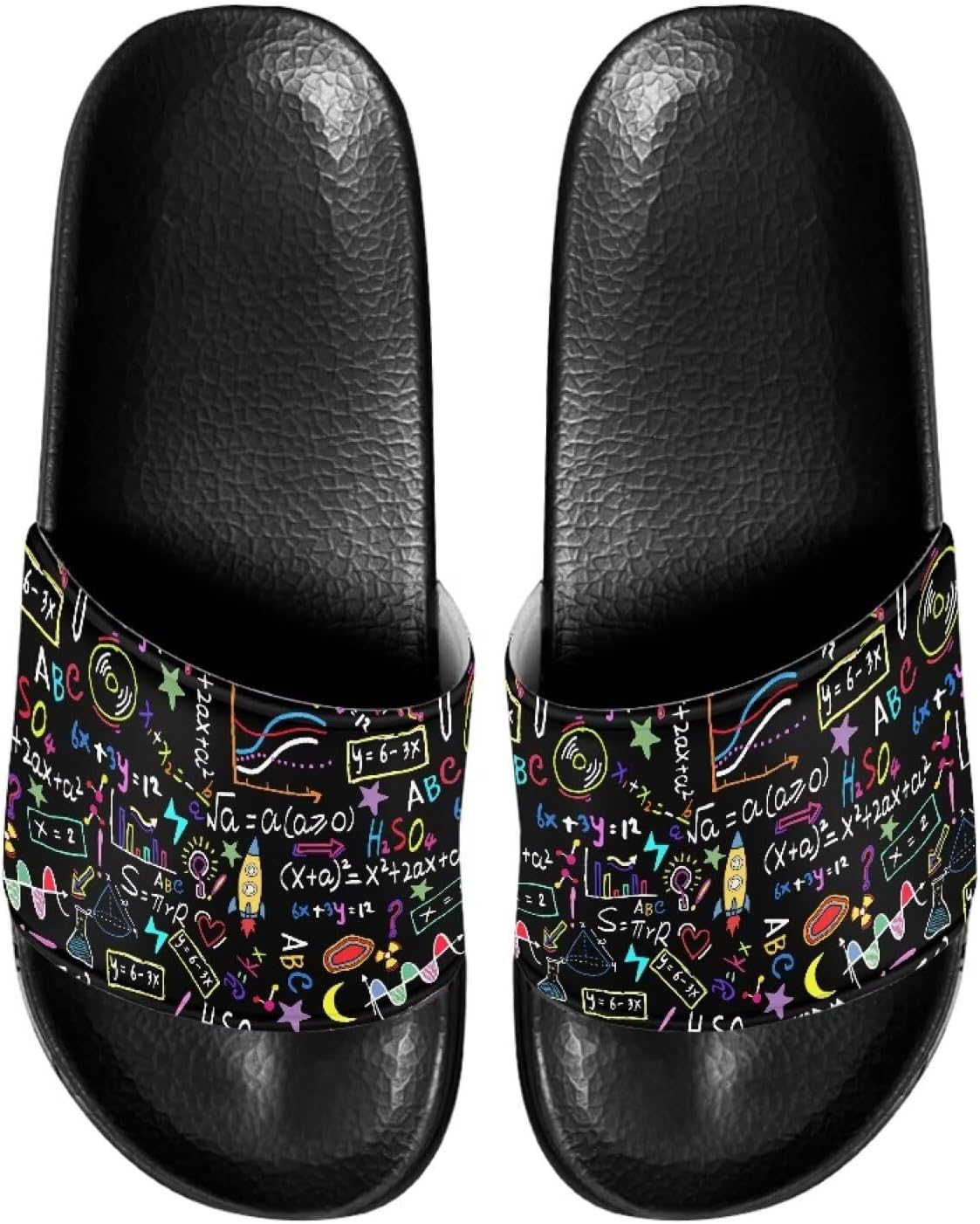 

Сандалии-шлепанцы для мужчин и женщин, с открытым носком, удобные пляжные шлепанцы на плоской подошве Judentidos, Math Pattern