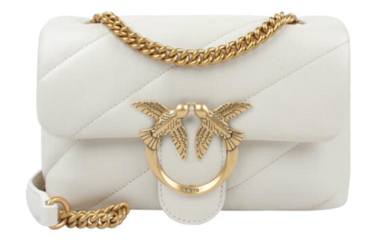 

PINKO Сумка-кроссбоди Puff Sheepskin, женская наплечная сумка white