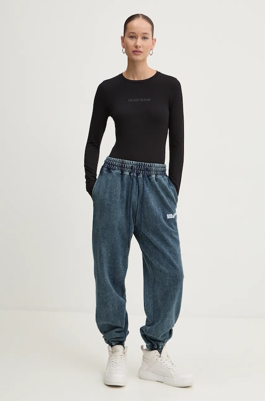 

Лонгслив Guess Jeans, черный