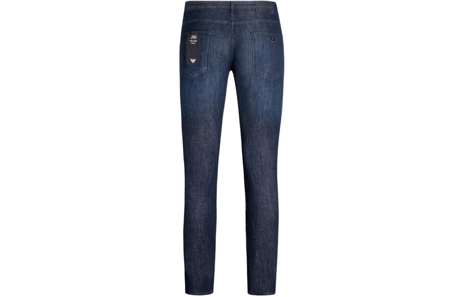 Джинсы Slim-Fit с логотипом EMPORIO ARMANI, Деним Синий — фото 2