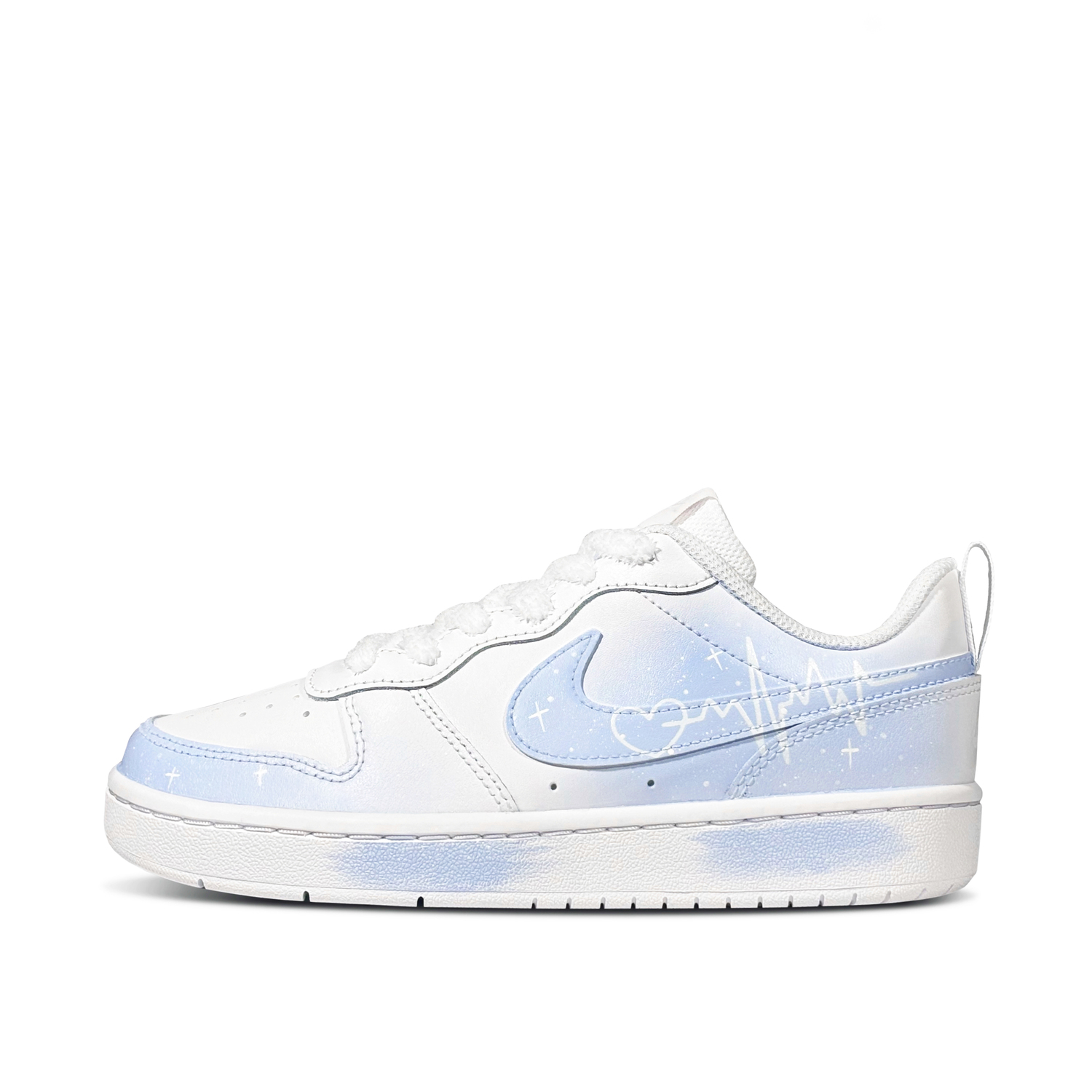 Nike Кроссовки Court Borough Heartfelt Signal Low top Kids' Skateboarding Shoes Blue White Teenagers — фото 3
