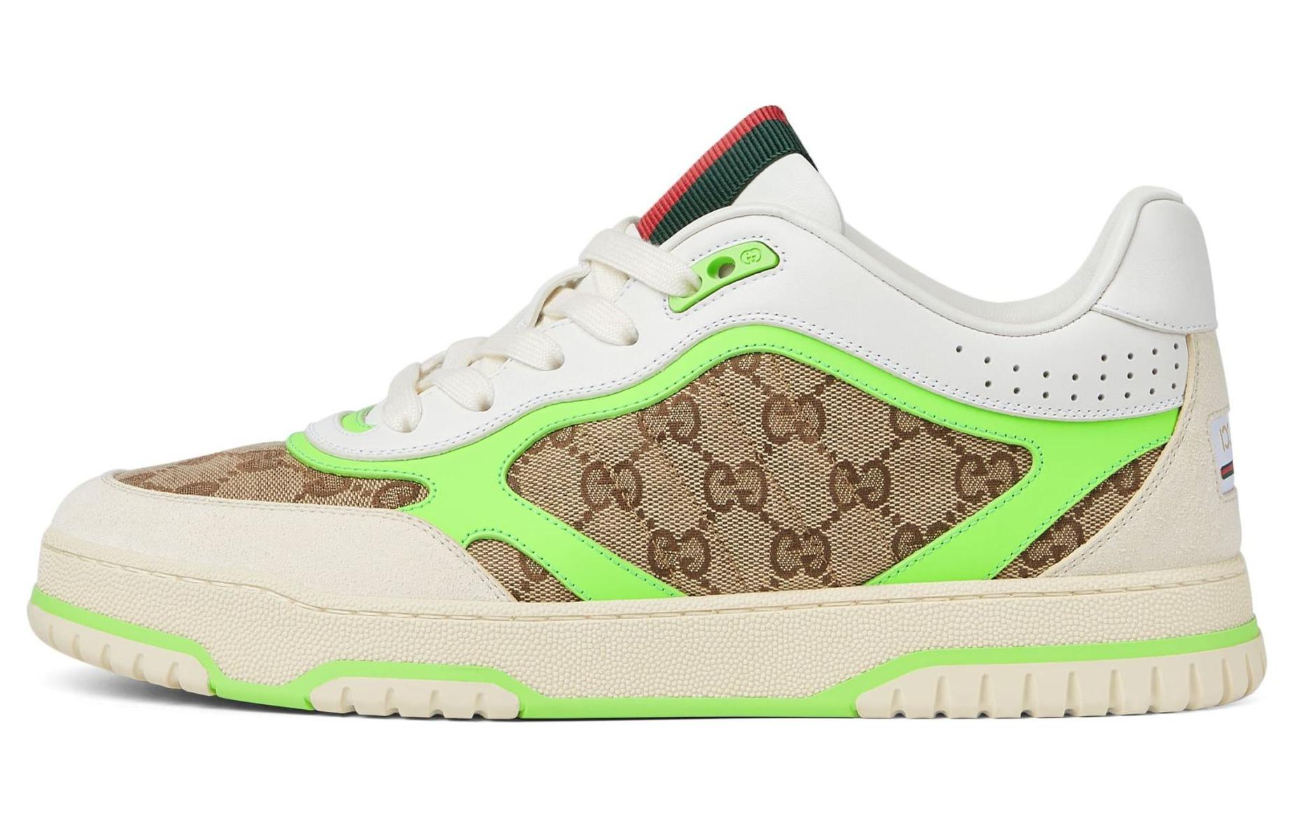 

GUCCI Кроссовки Re Web «GG Canvas бежево-флуоресцентно-зеленые»