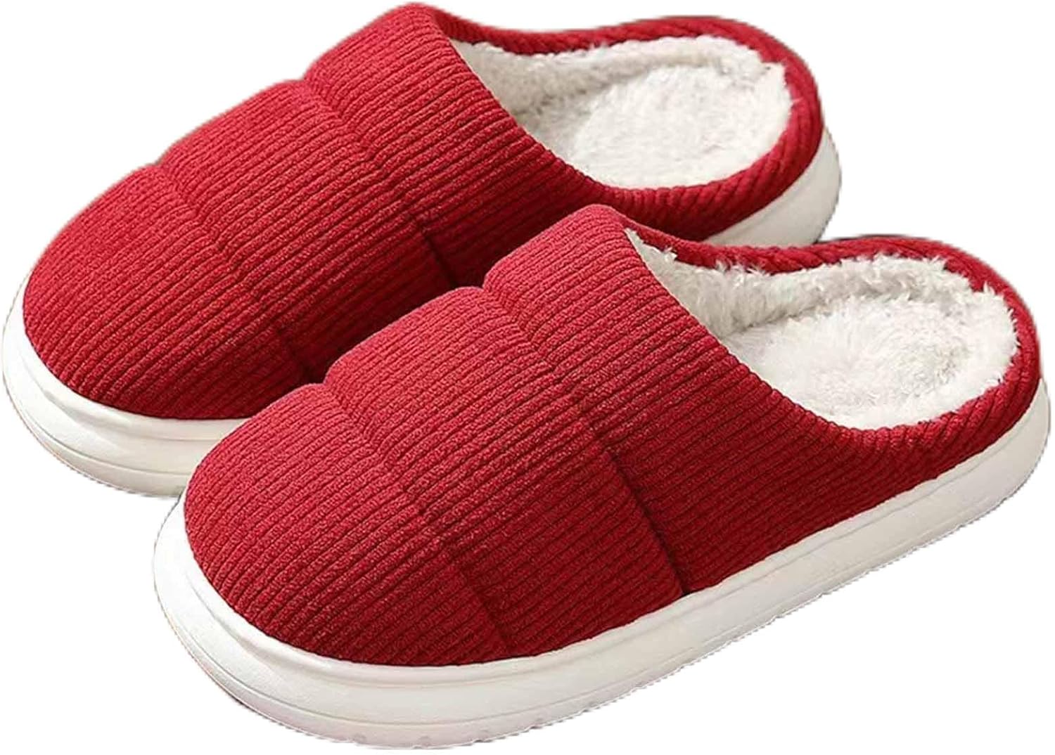 

Мужские хлопковые тапочки SDVantage, толстая плюшевая подошва, не скользят и износостойкие, мягкая эластичная посадка, дышащие и впитывающие пот, подходят для использования дома, красные, размер 40 EU