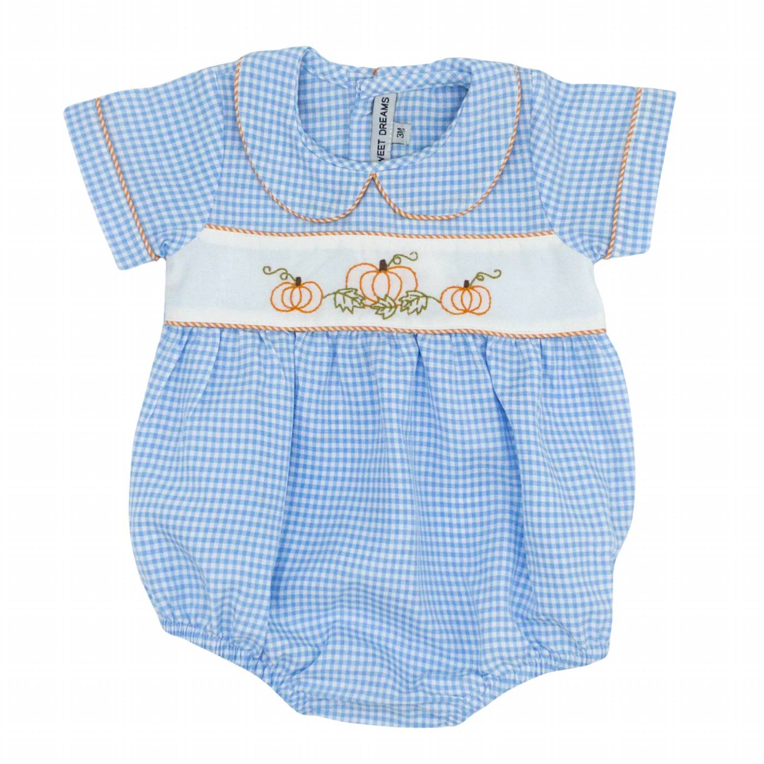 

Детский комбинезончик Gingham Pumpkin Bubble в синем цвете Sweet Dreams