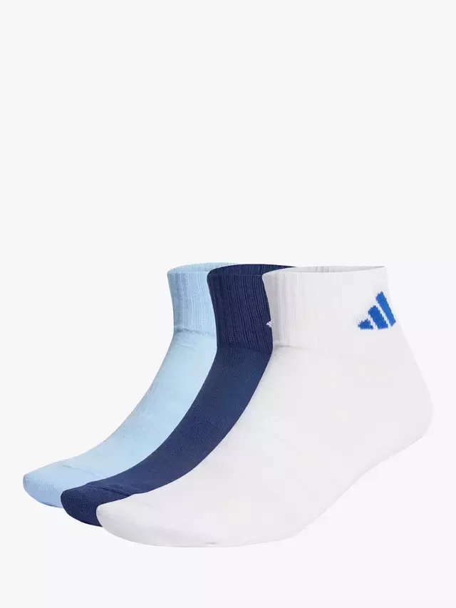 Мягкие спортивные носки до щиколотки, комплект из 3 штук, синие adidas