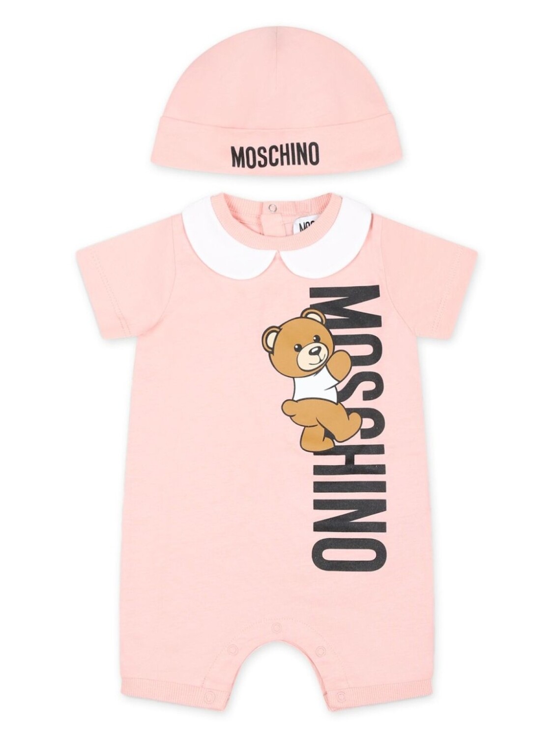 

Moschino Kids комплект из ромпера и нагрудника с логотипом, розовый