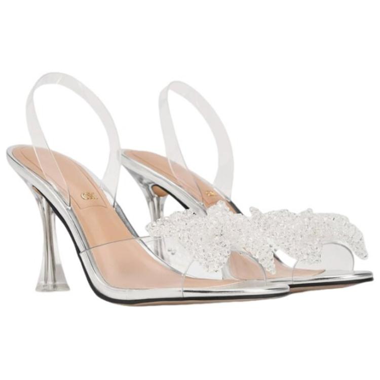 Свадебные босоножки на тонком ремешке CHARLES&KEITH 9,3 см, шампань