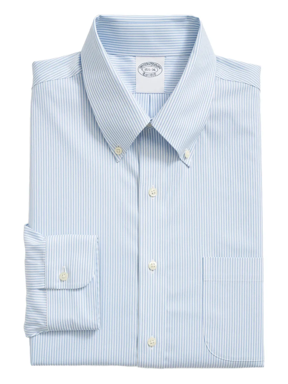 

Оксфордская рубашка в полоску Brooks Brothers, синий