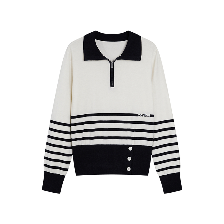 

ELLE Трикотажная женская поло с воротником Ecru Moderate