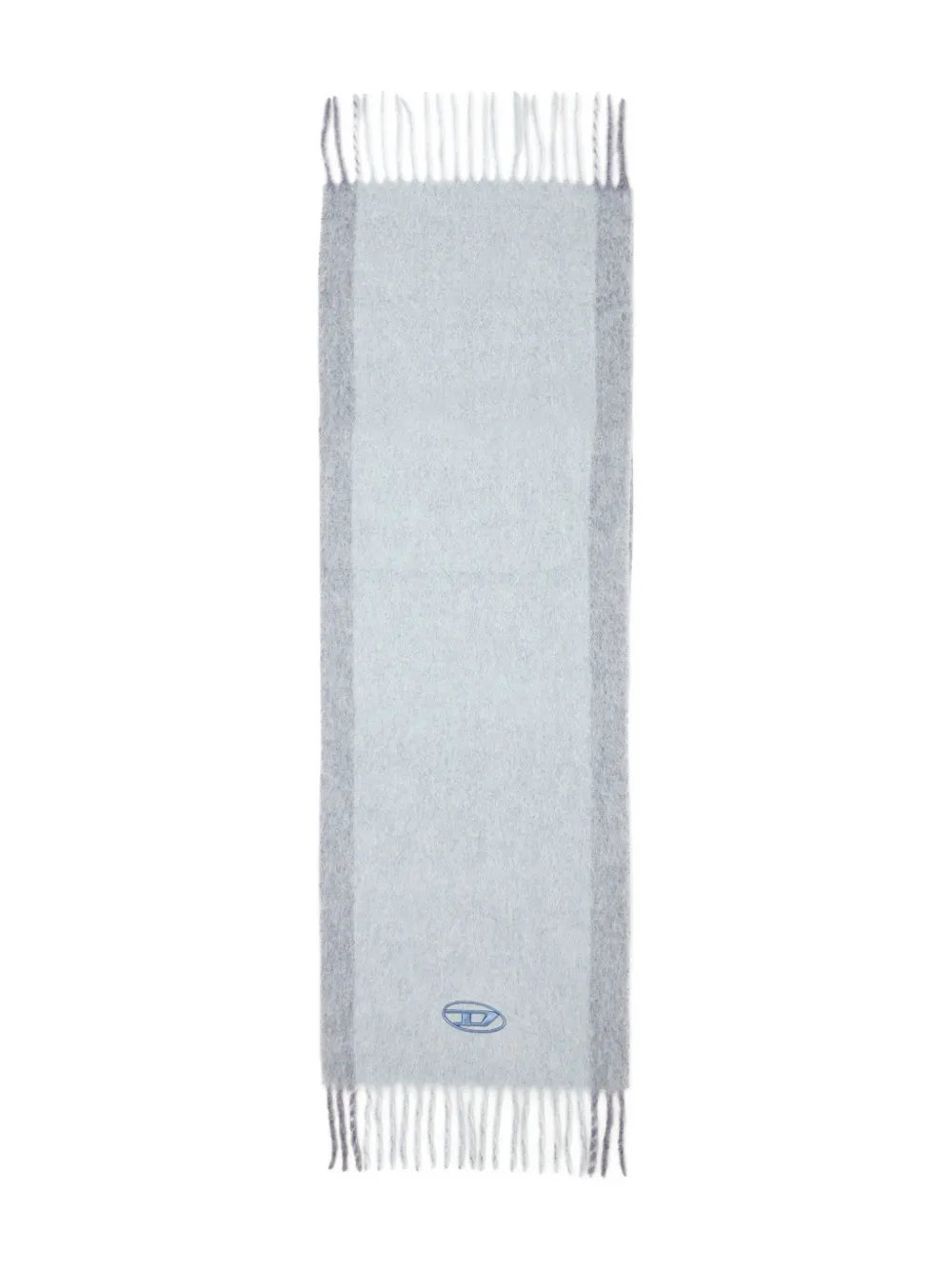 

Шарф с вышитым логотипом и бахромой по краям Diesel, синий