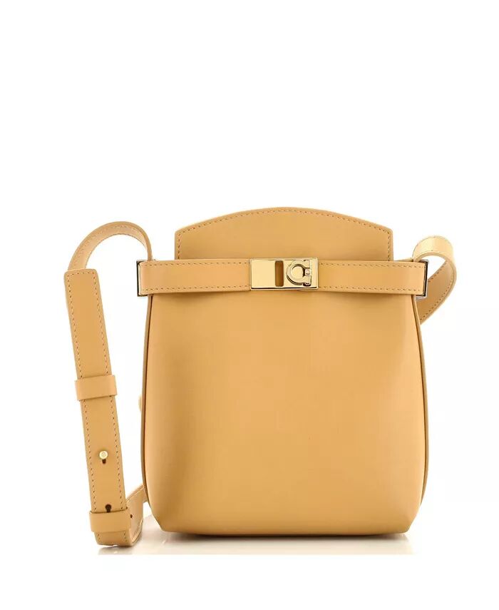 

Держатель для телефона Hug Gancini, сумка через плечо из кожи Pre-Owned Salvatore Ferragamo, коричневый/бежевый