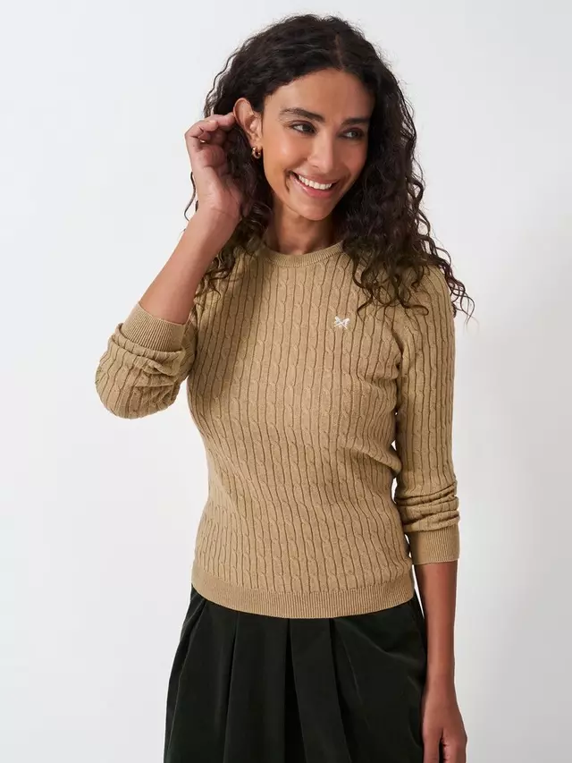 

Джемпер Crew Clothing Heritage Cable Knit Cashmere Blend, кэмел