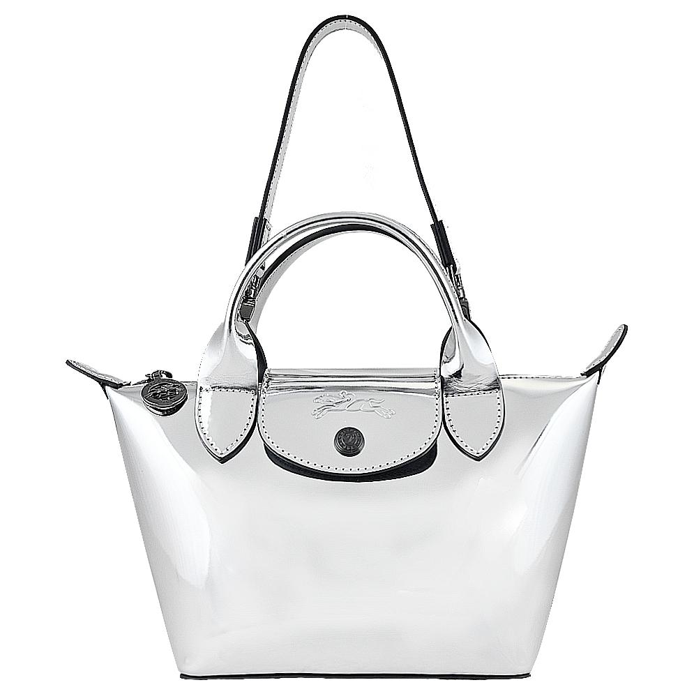 

Сумка-шоппер мини Le Pliage Cuir Canvas женская серебристый LONGCHAMP