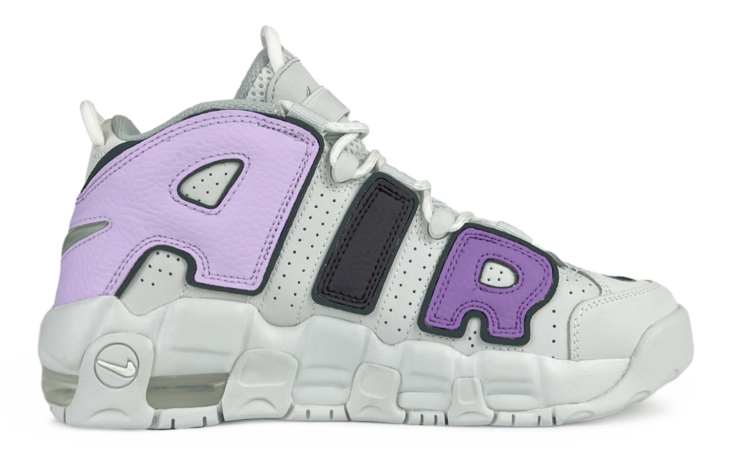 

Кроссовки Nike Air More Uptempo Vintage Basketball Shoes Women's Mid-top Grey/Black/Purple, фиолетовый