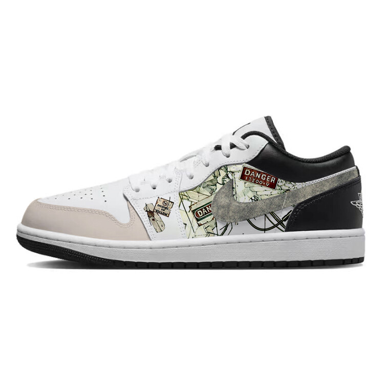 

Кроссовки Air Jordan 1 Vintage Basketball Shoes Men Low-top Black/white/pink, черный