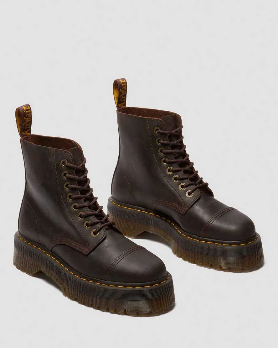 Кожаные ботинки на платформе Sinclair Crazy Horse Dr Martens, коричневый — фото 4