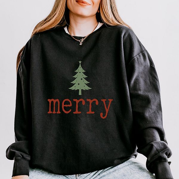 

Свитшот женский легкий garment dyed с принтом "Merry Christmas tree stars" Simply Sage Market, Black, Черный, Свитшот женский легкий garment dyed с принтом "Merry Christmas tree stars" Simply Sage Market, Black