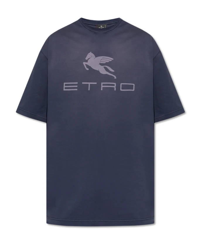 

Футболка с принтом логотипа Etro, синий