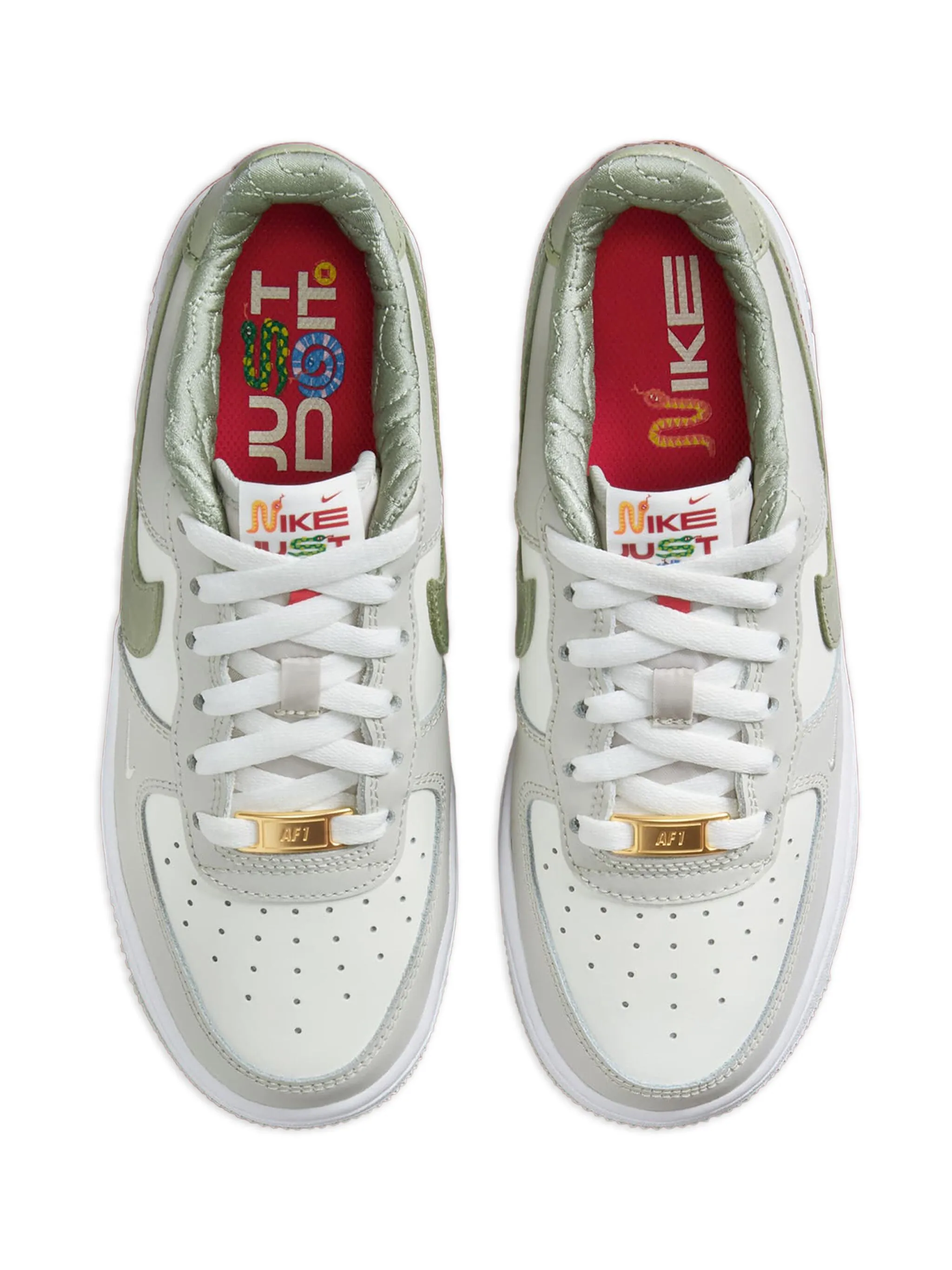 Кроссовки Air Force 1 Low Year of the Snake - Sail/White/Light Bone/Olive Aura Nike Kids, белый — фото 3