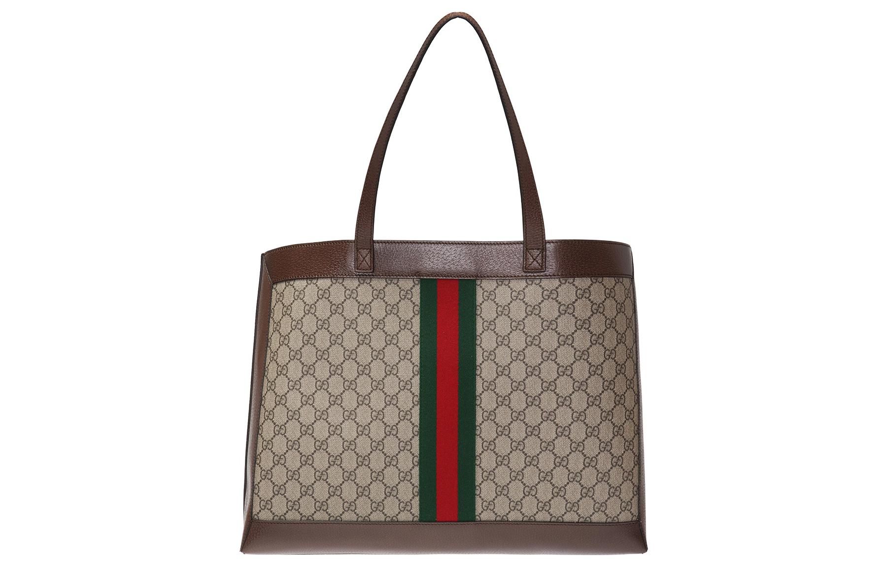 Сумка-шоппер GUCCI Ophidia из канваса с отделкой из кожи — фото 3