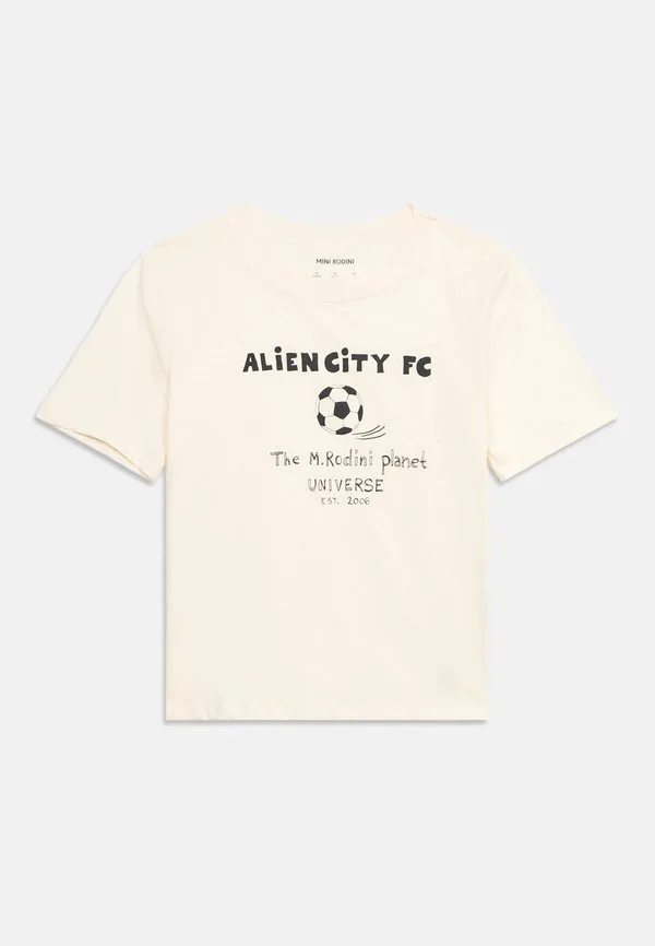 Футболка унисекс с принтом "инопланетный город" Mini Rodini, Off-White — фото 3