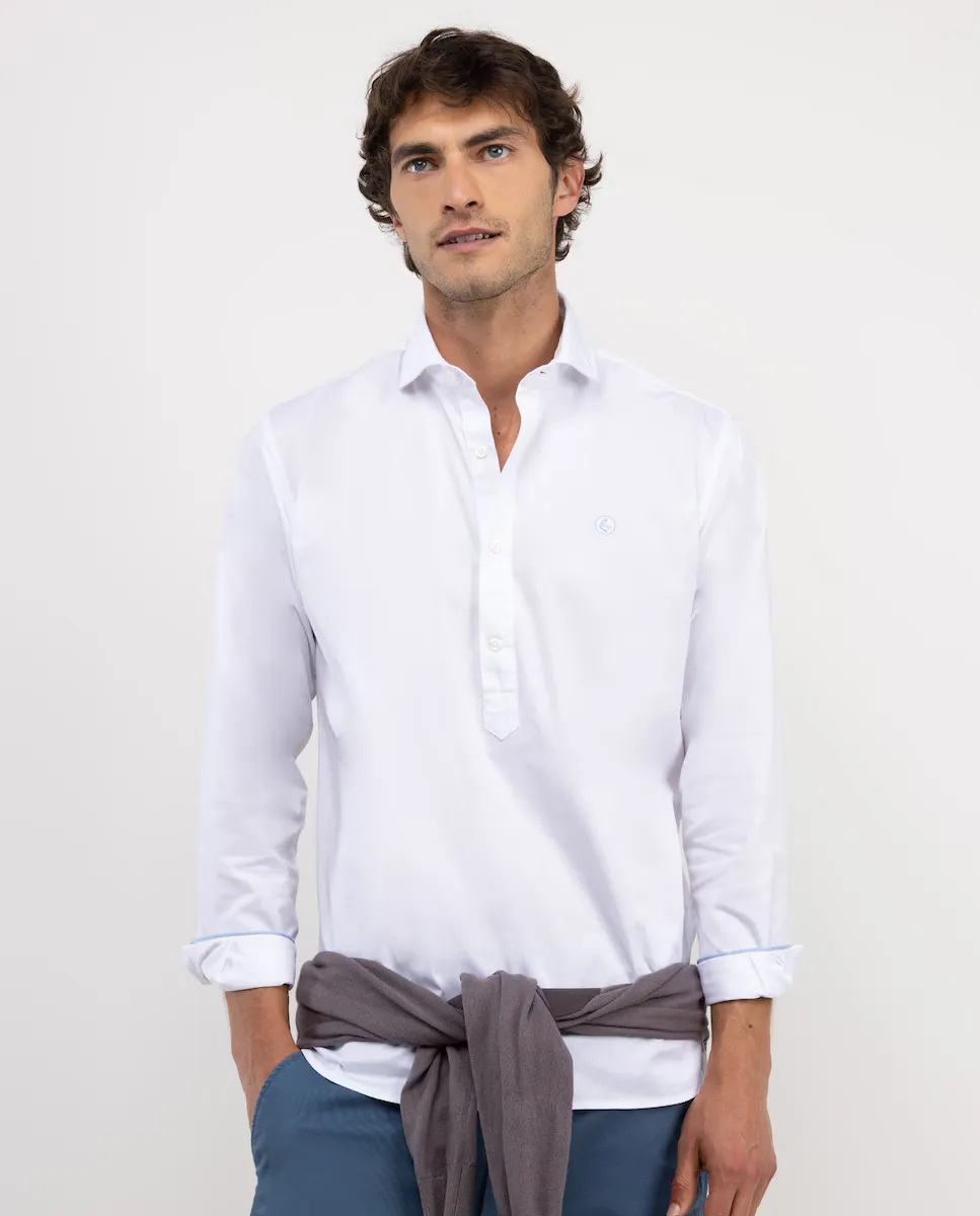

Мужская рубашка-поло Twill Garment Dyed из хлопка El Ganso, белый