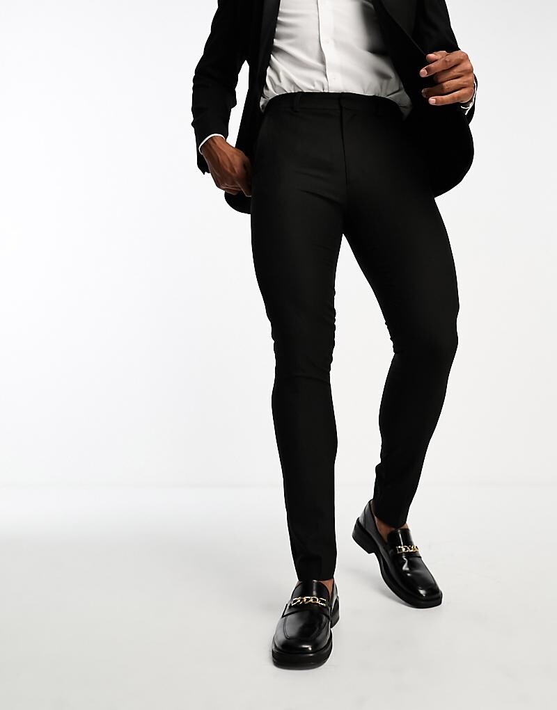 

Черные узкие брюки-смокинг ASOS DESIGN