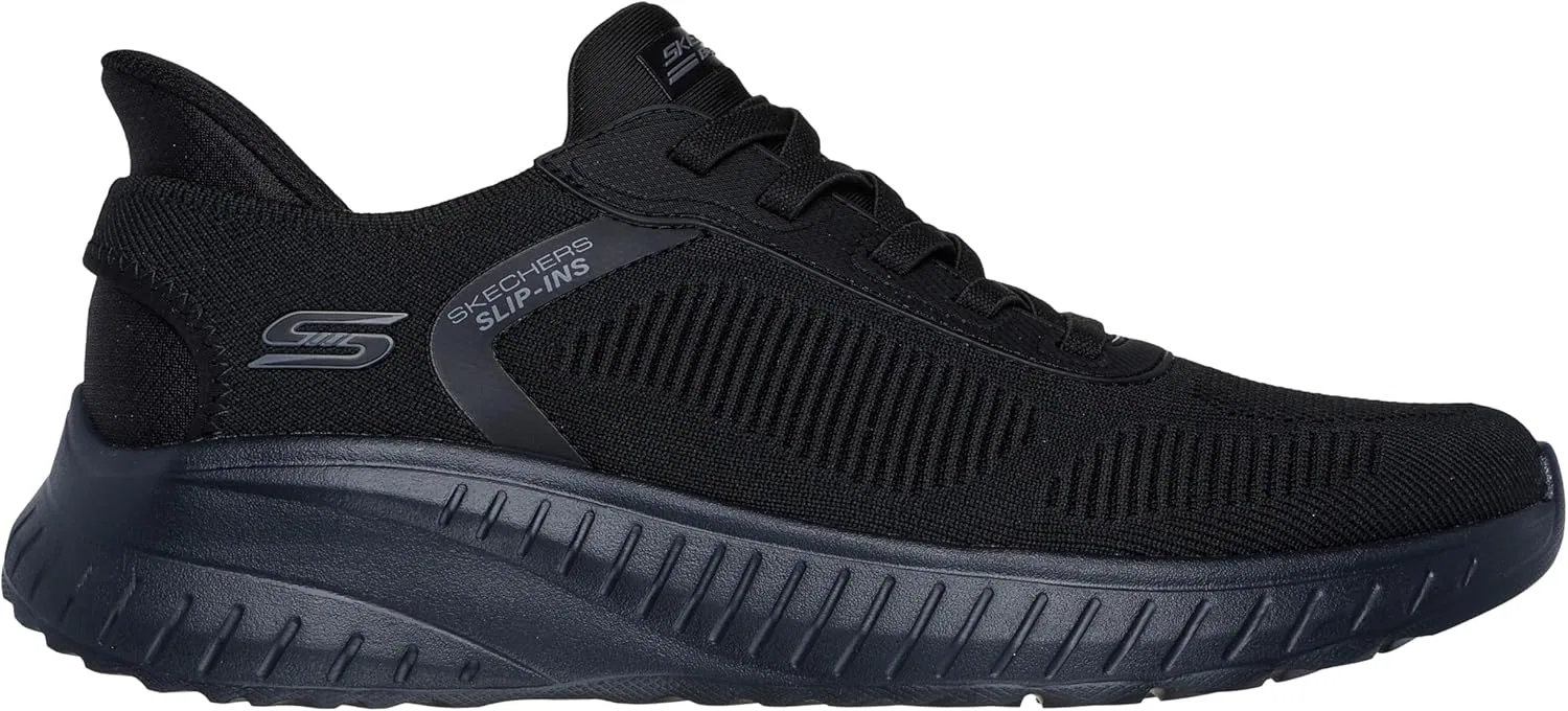 Мужские кроссовки Skechers Bobs Squad Chaos Solid Step, Black Knit — фото 2