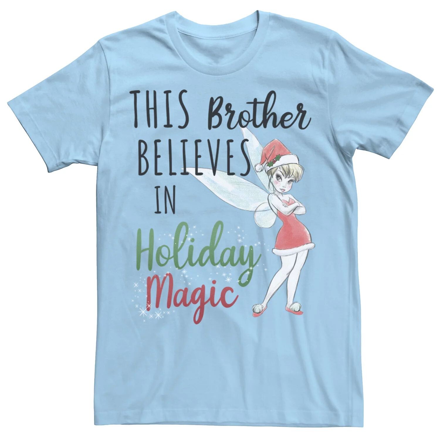 

Мужская футболка Disney Peter Pan Christmas Tinker Bell Holiday Magic Brother Licensed Character