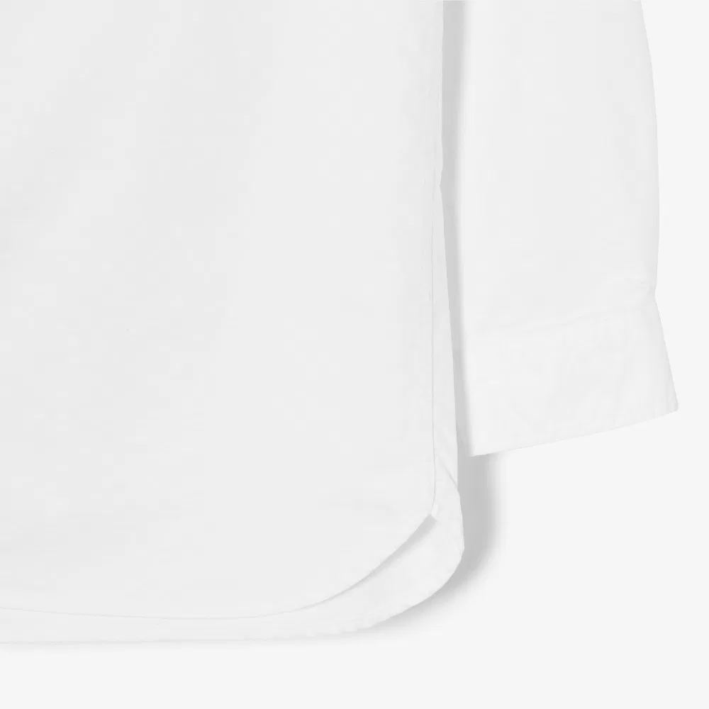 Мужская рубашка Lacoste из хлопка оксфорд расслабленного кроя, белая — фото 4