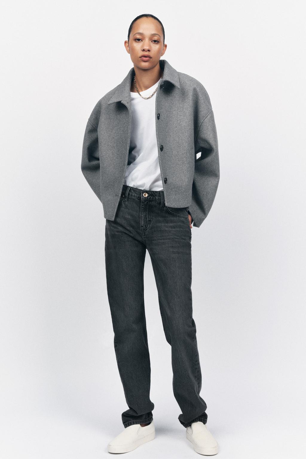 

Короткая куртка ZARA, серый